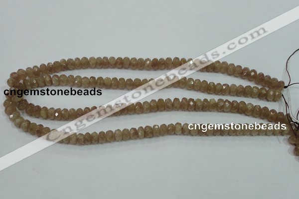 CBQ223 15.5 inches 5*8mm faceted rondelle strawberry quartz beads