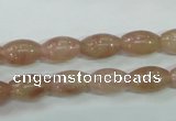 CBQ225 15.5 inches 8*12mm rice strawberry quartz beads