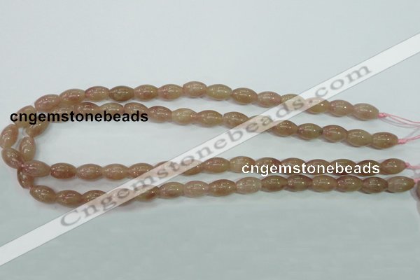 CBQ225 15.5 inches 8*12mm rice strawberry quartz beads