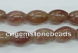 CBQ226 15.5 inches 10*14mm rice strawberry quartz beads