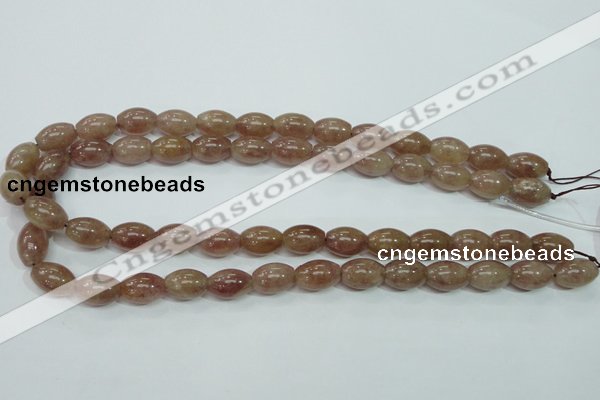 CBQ226 15.5 inches 10*14mm rice strawberry quartz beads