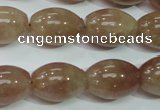 CBQ227 15.5 inches 13*18mm rice strawberry quartz beads