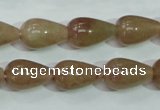 CBQ228 15.5 inches 10*16mm teardrop strawberry quartz beads