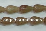 CBQ228 15.5 inches 10*16mm teardrop strawberry quartz beads