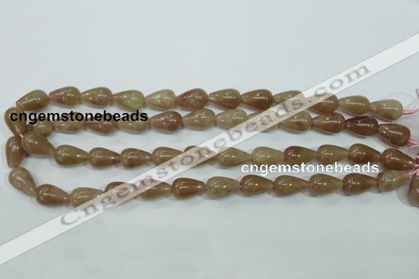 CBQ228 15.5 inches 10*16mm teardrop strawberry quartz beads