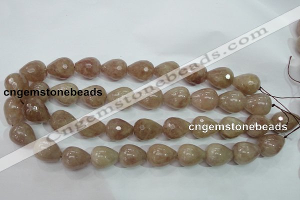 CBQ230 15.5 inches 16*20mm faceted teardrop strawberry quartz beads