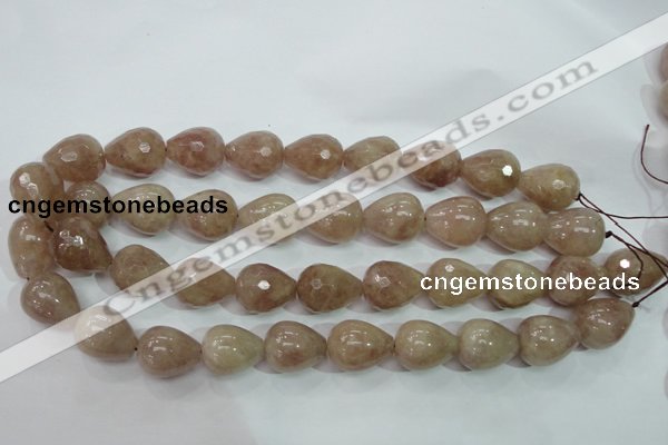 CBQ230 15.5 inches 16*20mm faceted teardrop strawberry quartz beads