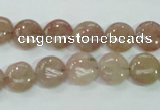 CBQ235 15.5 inches 10mm flat round strawberry quartz beads