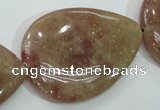 CBQ239 15.5 inches 30*40mm flat teardrop strawberry quartz beads