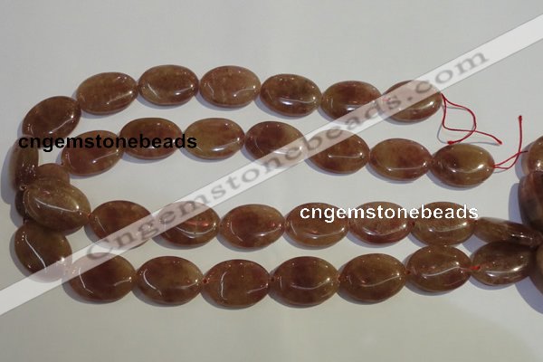 CBQ24 15.5 inches 18*25mm oval strawberry quartz beads wholesale