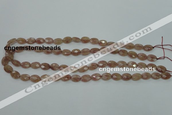 CBQ250 15.5 inches 8.5*12mm faceted oval strawberry quartz beads