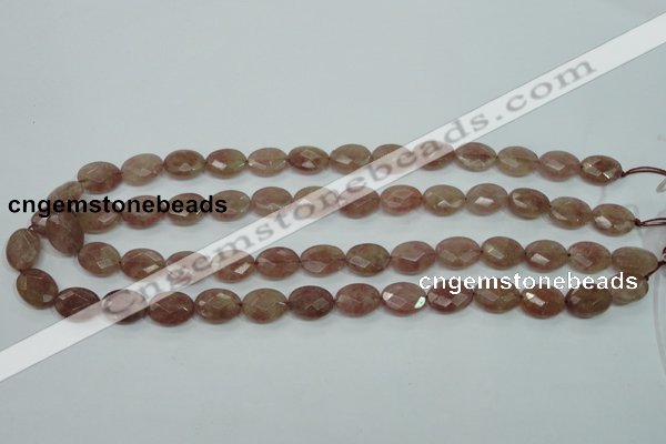 CBQ252 15.5 inches 10*14mm faceted oval strawberry quartz beads