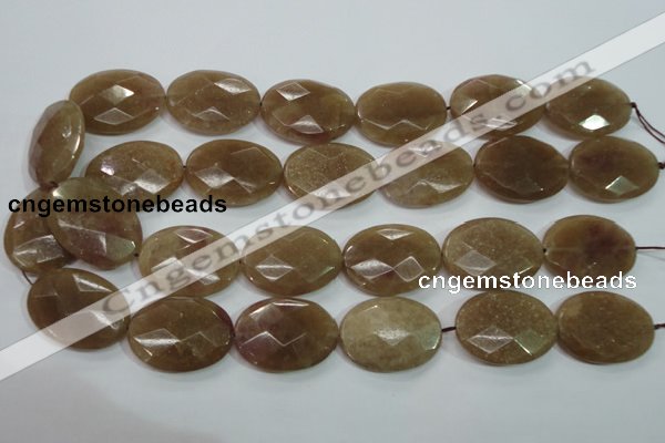 CBQ255 15.5 inches 22*30mm faceted oval strawberry quartz beads