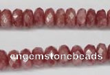 CBQ265 15.5 inches 5*10mm faceted rondelle strawberry quartz beads