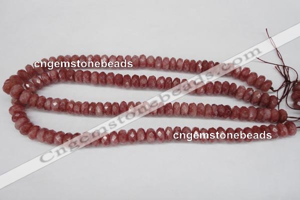 CBQ265 15.5 inches 5*10mm faceted rondelle strawberry quartz beads