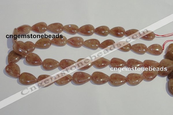 CBQ28 15.5 inches 15*20mm flat teardrop strawberry quartz beads