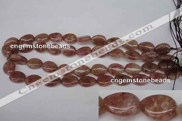 CBQ283 15.5 inches 13*18mm flat teardrop strawberry quartz beads