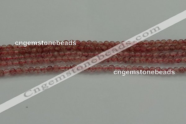 CBQ300 15.5 inches 4mm round natural strawberry quartz beads