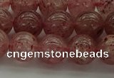 CBQ303 15.5 inches 10mm round natural strawberry quartz beads