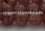 CBQ304 15.5 inches 12mm round natural strawberry quartz beads