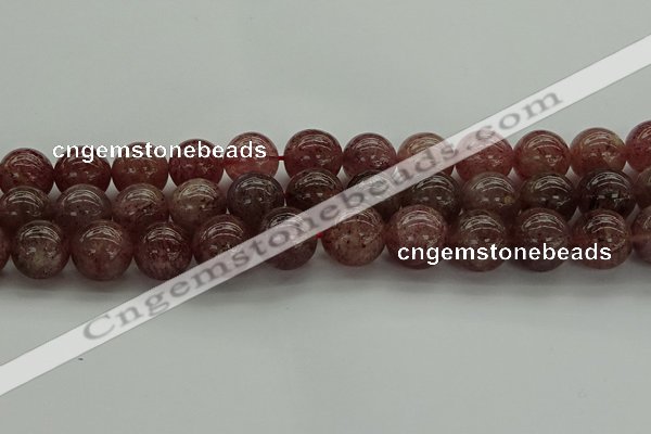 CBQ305 15.5 inches 14mm round natural strawberry quartz beads