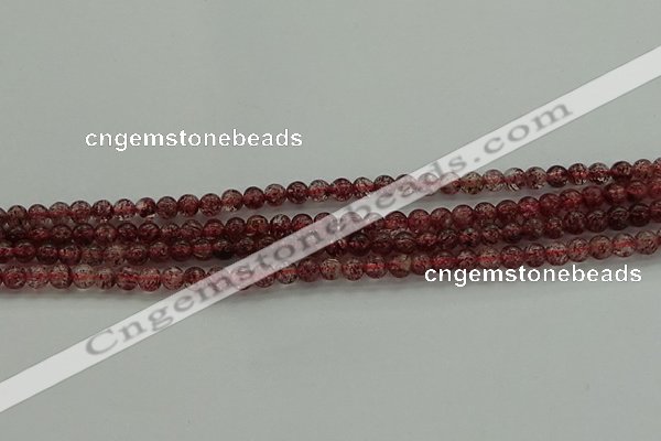 CBQ310 15.5 inches 4mm round natural strawberry quartz beads