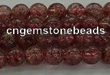 CBQ311 15.5 inches 6mm round natural strawberry quartz beads