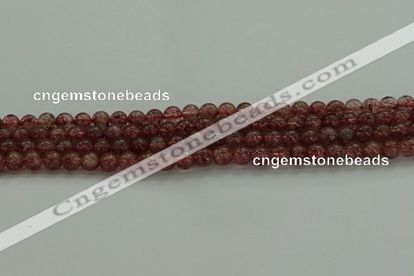 CBQ311 15.5 inches 6mm round natural strawberry quartz beads