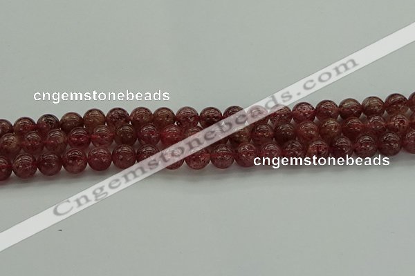 CBQ312 15.5 inches 8mm round natural strawberry quartz beads