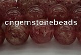 CBQ313 15.5 inches 10mm round natural strawberry quartz beads