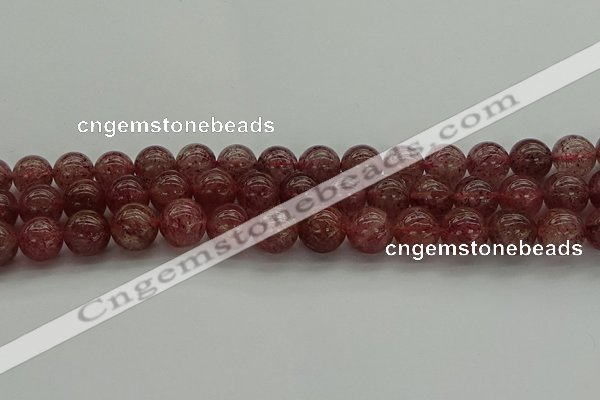 CBQ313 15.5 inches 10mm round natural strawberry quartz beads