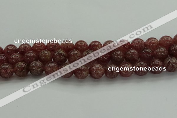 CBQ314 15.5 inches 12mm round natural strawberry quartz beads