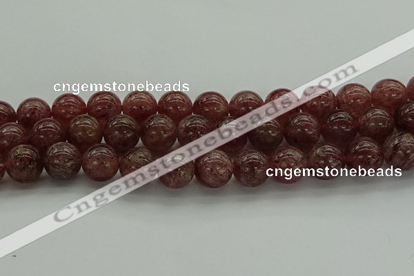 CBQ315 15.5 inches 14mm round natural strawberry quartz beads