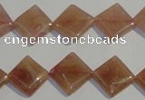 CBQ32 15.5 inches 12*12mm diamond strawberry quartz beads wholesale