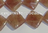 CBQ33 15.5 inches 16*16mm diamond strawberry quartz beads wholesale