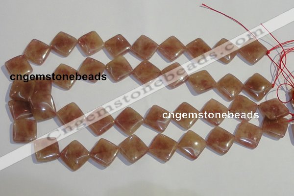 CBQ33 15.5 inches 16*16mm diamond strawberry quartz beads wholesale