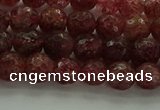 CBQ331 15.5 inches 6mm faceted round strawberry quartz beads