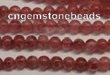 CBQ351 15.5 inches 6mm round natural strawberry quartz beads