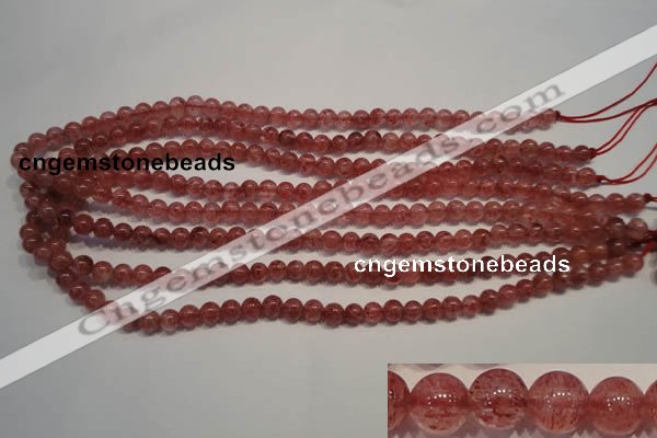 CBQ351 15.5 inches 6mm round natural strawberry quartz beads