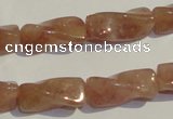 CBQ38 15.5 inches 10*22mm twisted strawberry quartz beads