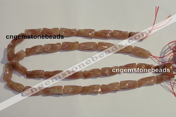 CBQ38 15.5 inches 10*22mm twisted strawberry quartz beads