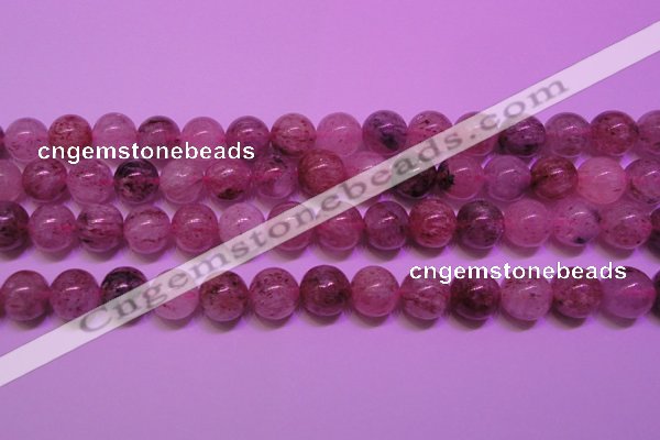 CBQ403 15 inches 10mm round natural strawberry quartz beads