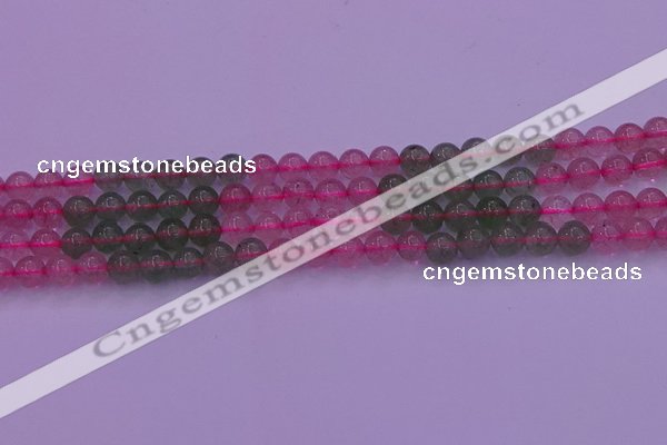 CBQ428 15.5 inches 7mm round mixed strawberry quartz beads