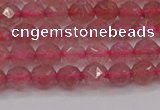 CBQ436 15.5 inches 6mm faceted nuggets strawberry quartz beads