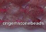 CBQ455 15.5 inches 13*18mm faceted teardrop strawberry quartz beads