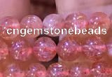 CBQ558 15.5 inches 4mm round golden strawberry quartz beads