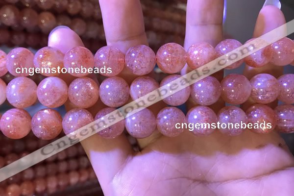 CBQ562 15.5 inches 12mm round golden strawberry quartz beads