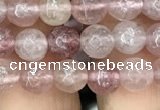 CBQ571 15.5 inches 6mm faceted round strawberry quartz beads