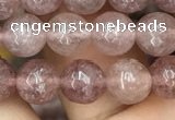 CBQ572 15.5 inches 8mm faceted round strawberry quartz beads