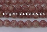 CBQ601 15.5 inches 6mm round natural strawberry quartz beads